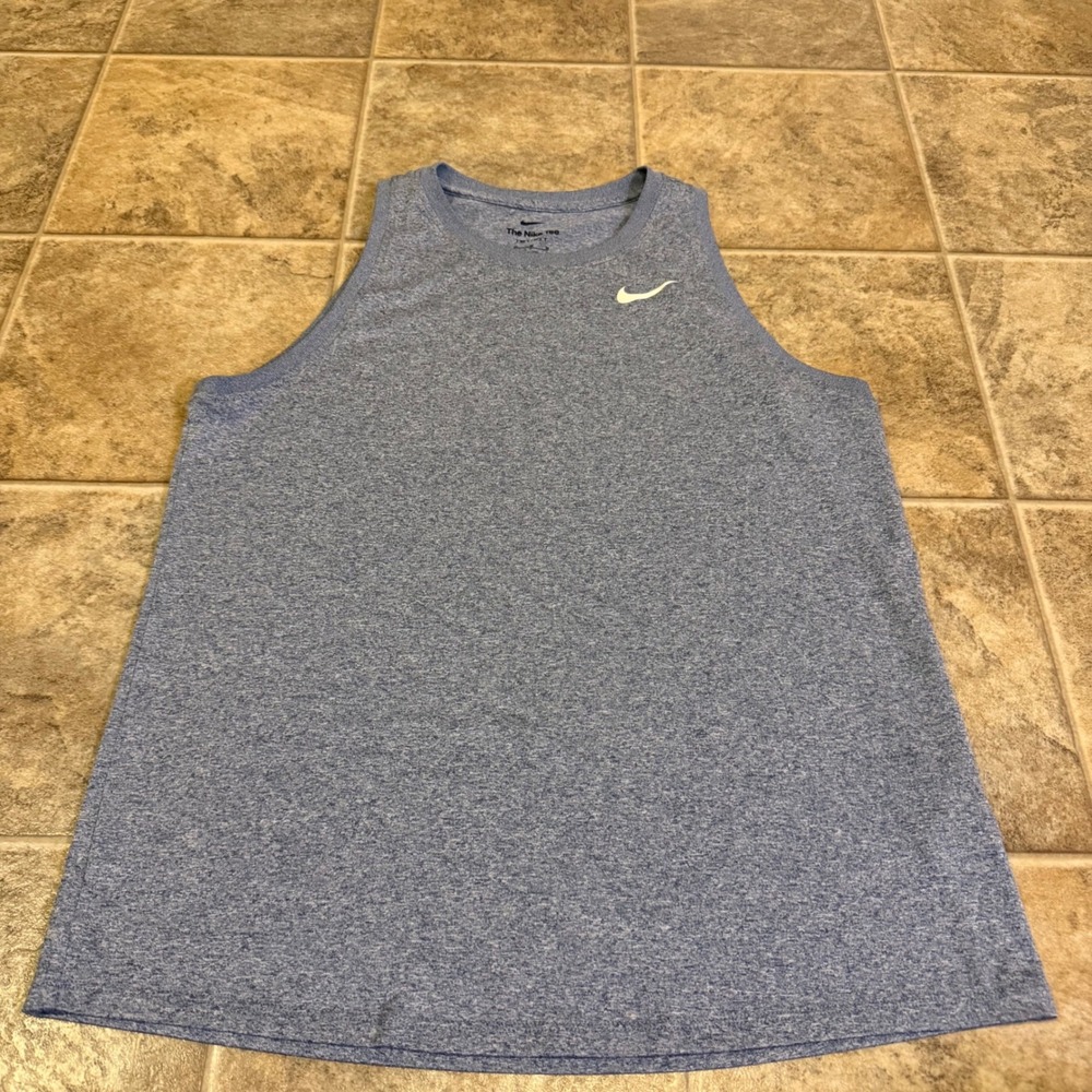 Nike Dri-FIT Blue Heathered Performance Tank Top Womens‎ Medium Sleeveless Shirt